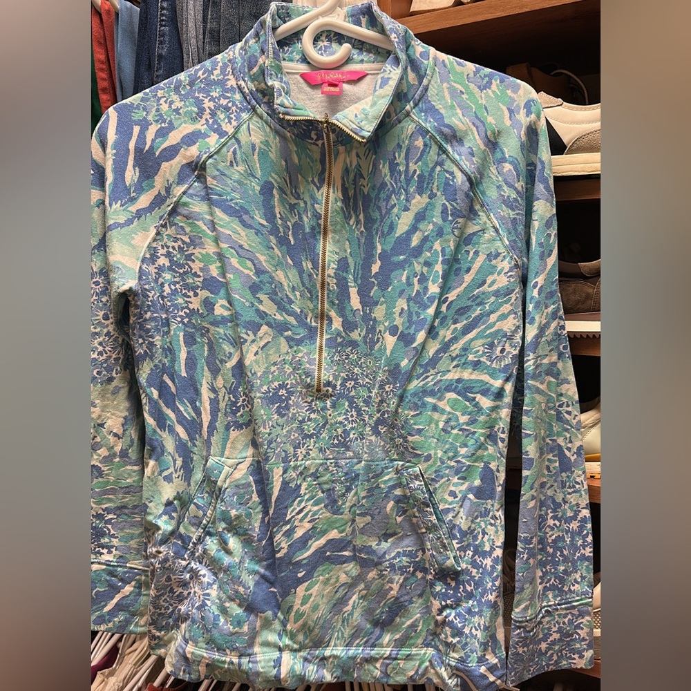 Lilly Pulitzer Blue Half-Zip Pullover
